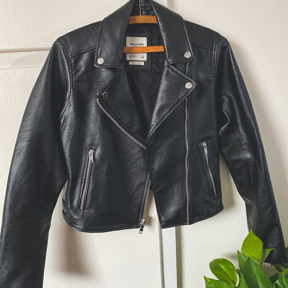 A&F Vegan Leather Moto Jacket
